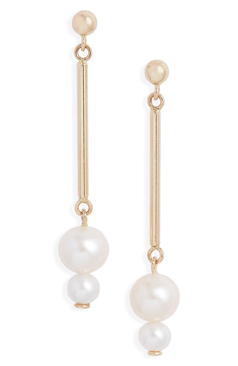 Poppy Finch Graduated Cultured Pearl Drop Earrings, Main, color, 