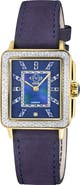 GV2 Padova Gemstone & Diamond Leather Strap Watch, 27 mm x 30 mm
