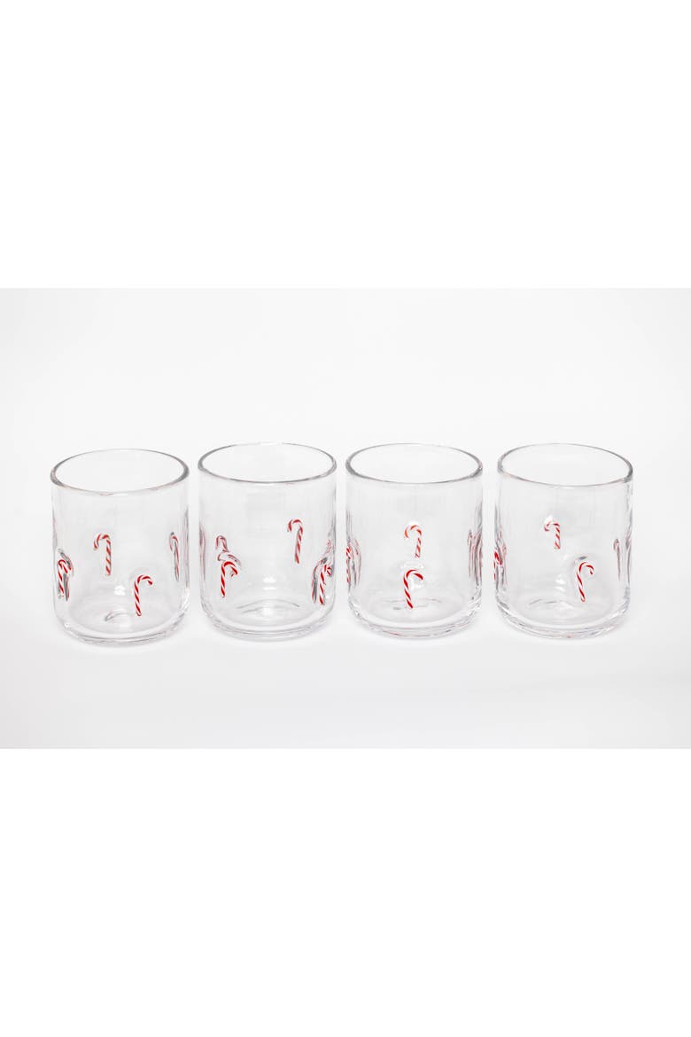 Candy Cane Icon Glass, Set of 4, Alternate, color, Multi