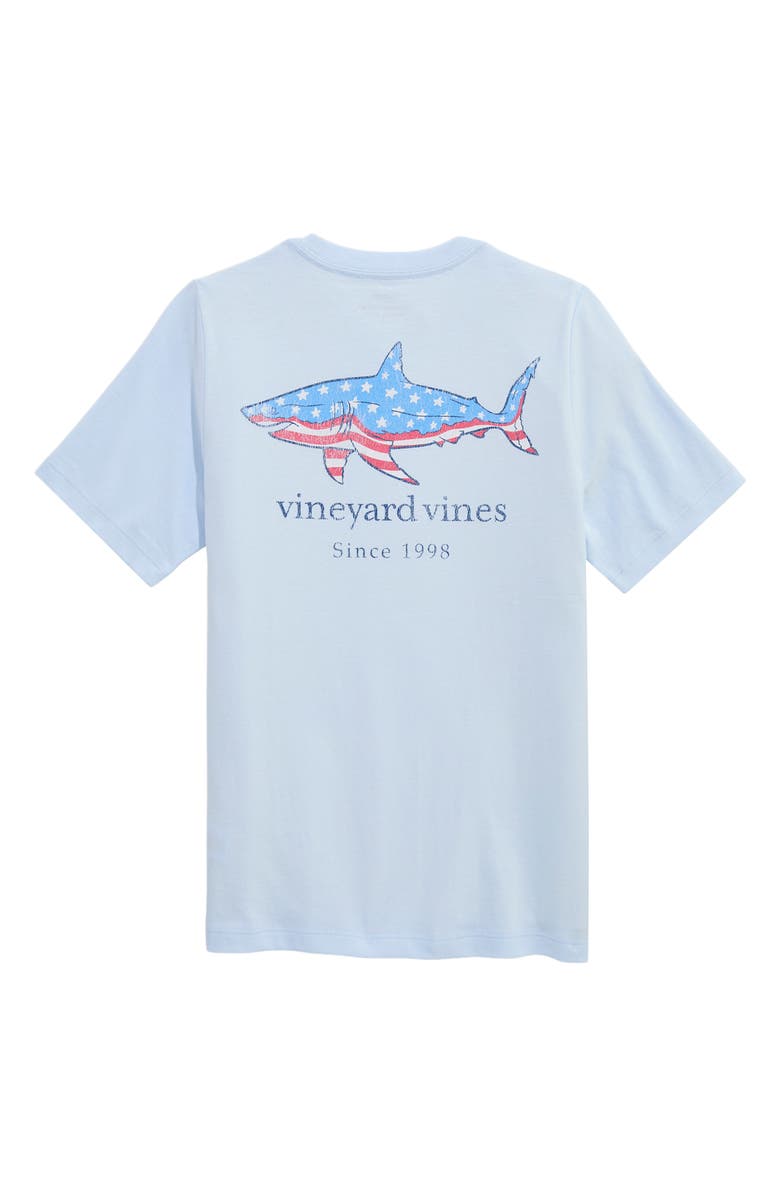 vineyard vines Kids' Flag Shark Graphic Cotton T-Shirt, Alternate, color, Rocks Blue