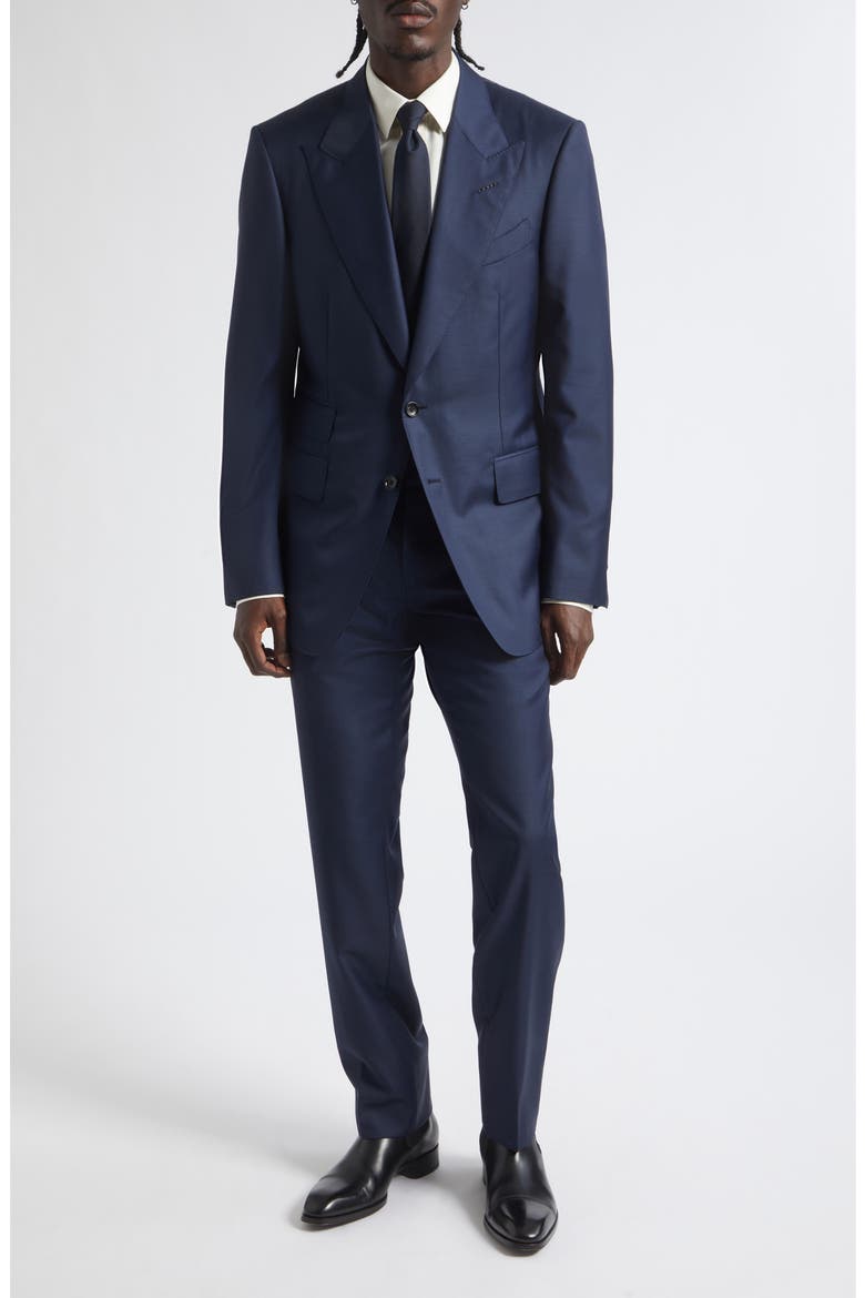 Shelton Wool Sharkskin Suit Jacket, Alternate, color, UCC NAVY
