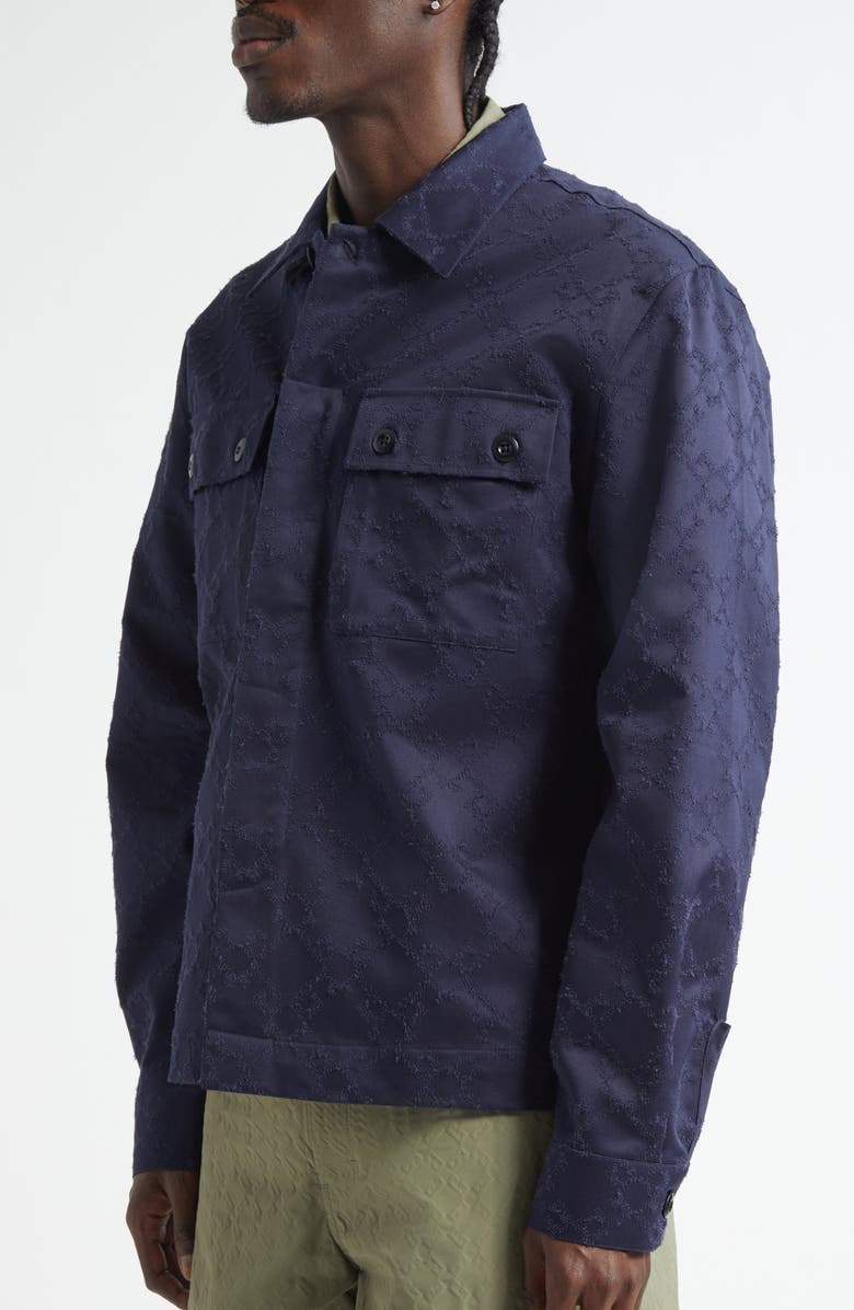 Givenchy Monogram 72 Military Shirt, Alternate, color, Navy