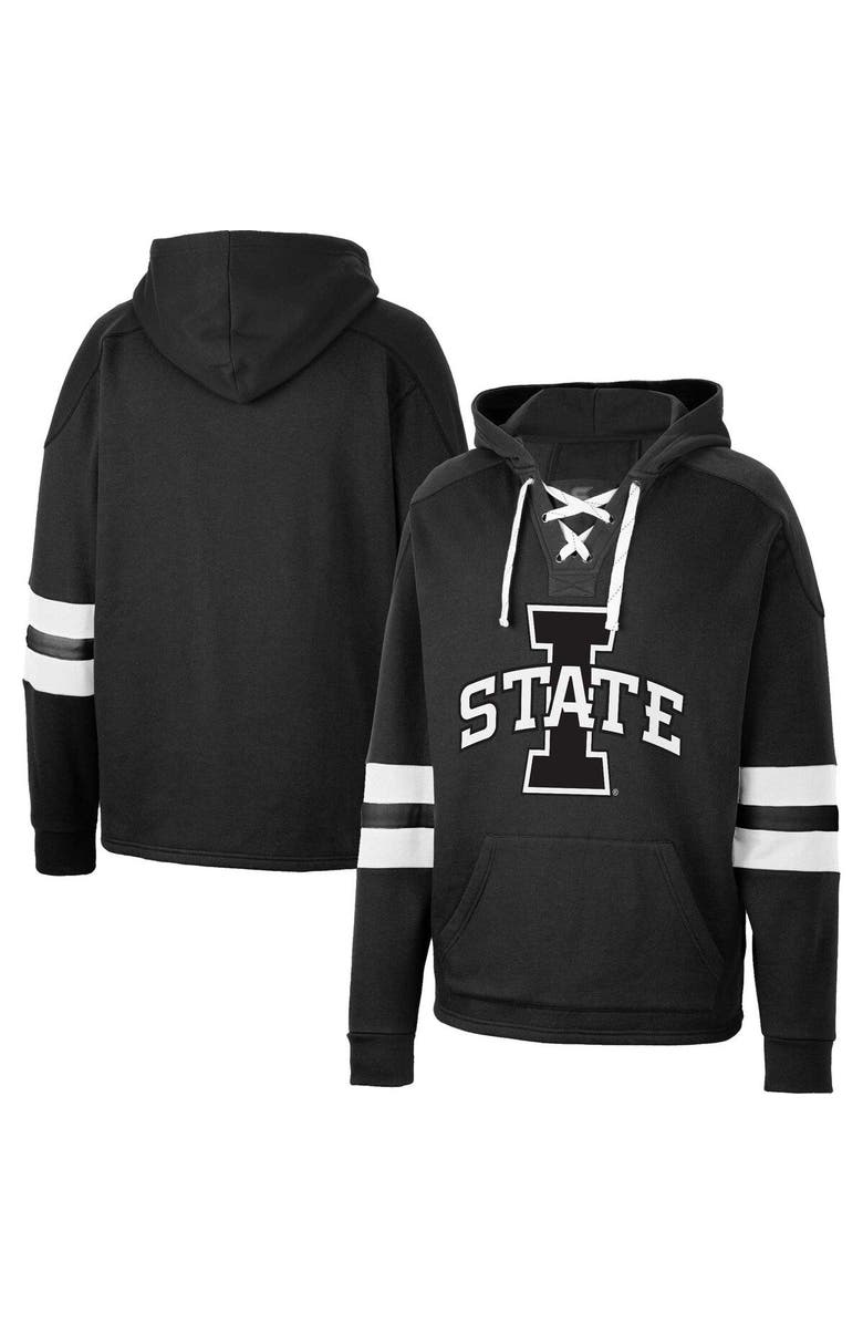 COLOSSEUM Men's Colosseum Black Iowa State Cyclones Lace-Up 4.0 Pullover Hoodie, Main, color, 