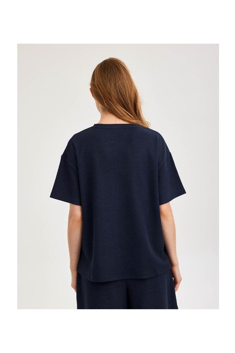 Summer Lounge Waffle T Shirt, Alternate, color, Navy
