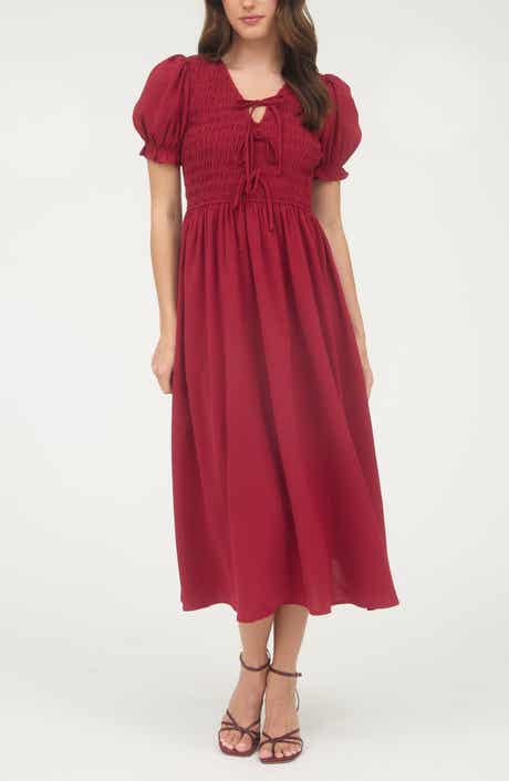 Blu Pepper Puff Sleeve Maxi Dress