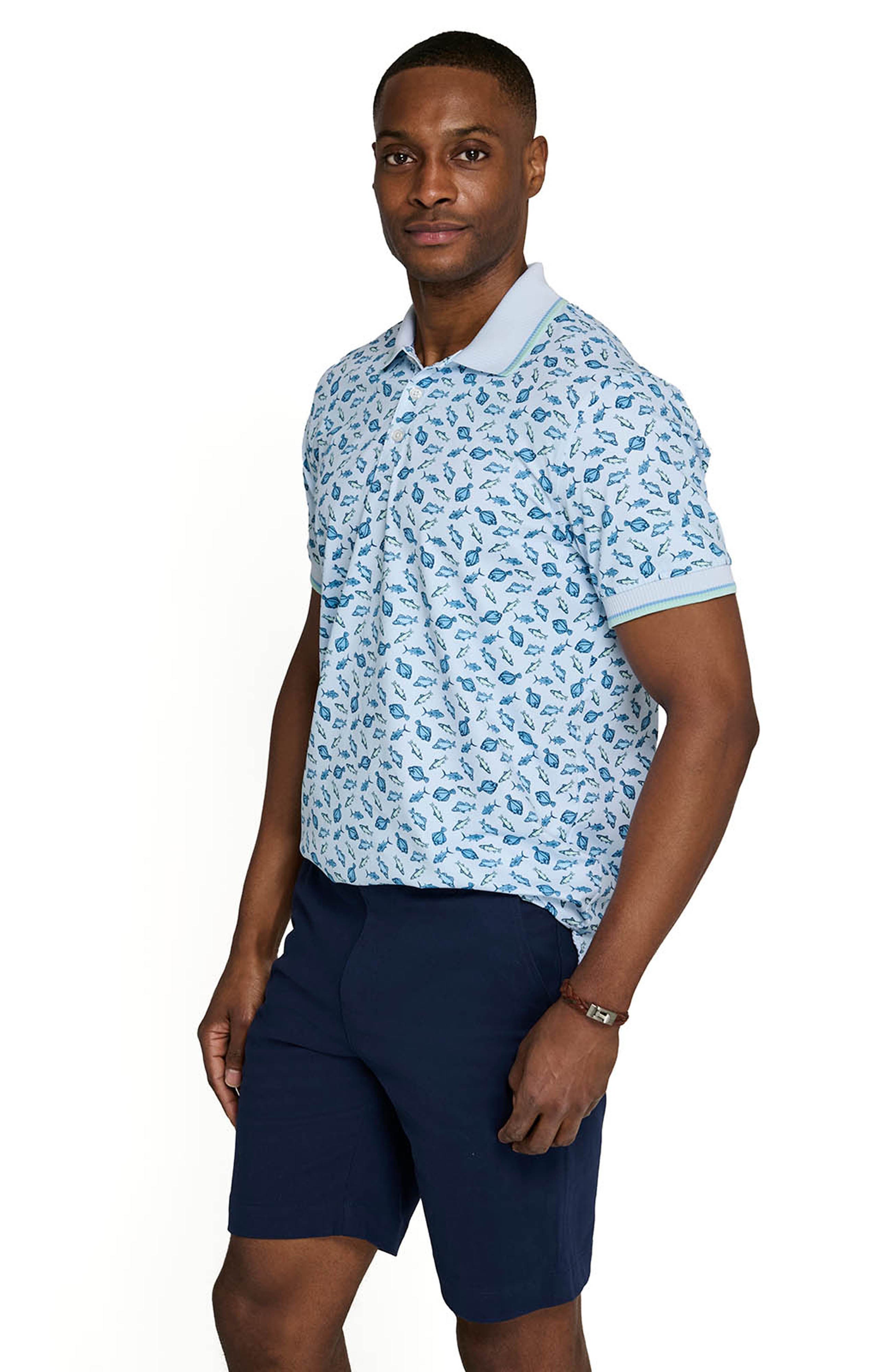 CONSTRUCT Slim Fit Gone Fishing Polo Short Sleeve Shirt (Men) | Nordstrom