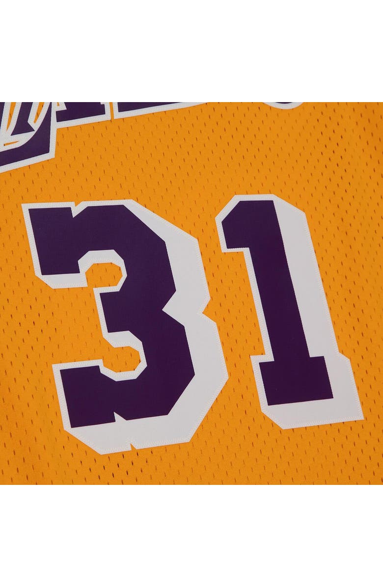 Mitchell & Ness Men's Mitchell & Ness Kurt Rambis Gold Los Angeles Lakers 1984/85 Swingman Jersey, Alternate, color,
