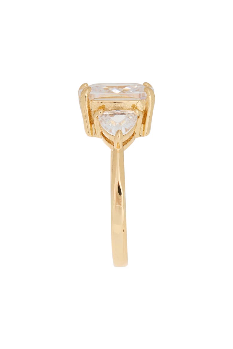 Cubic Zirconia Statement Ring, Alternate, color, CLEAR- GOLD
