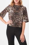 Trina Turk Kaillee Leopard Print Jacquard Top