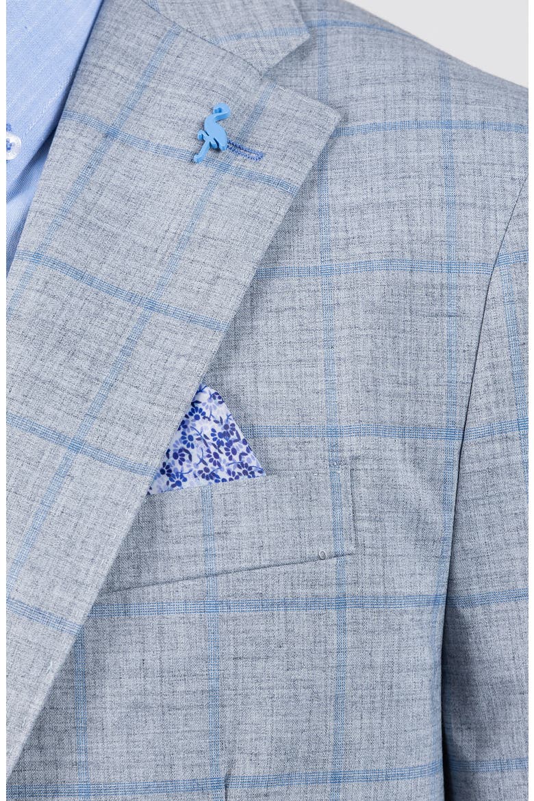 Mélange Yarn Dyed Windowpane Sport Coat, Alternate, color, REGENT GREY