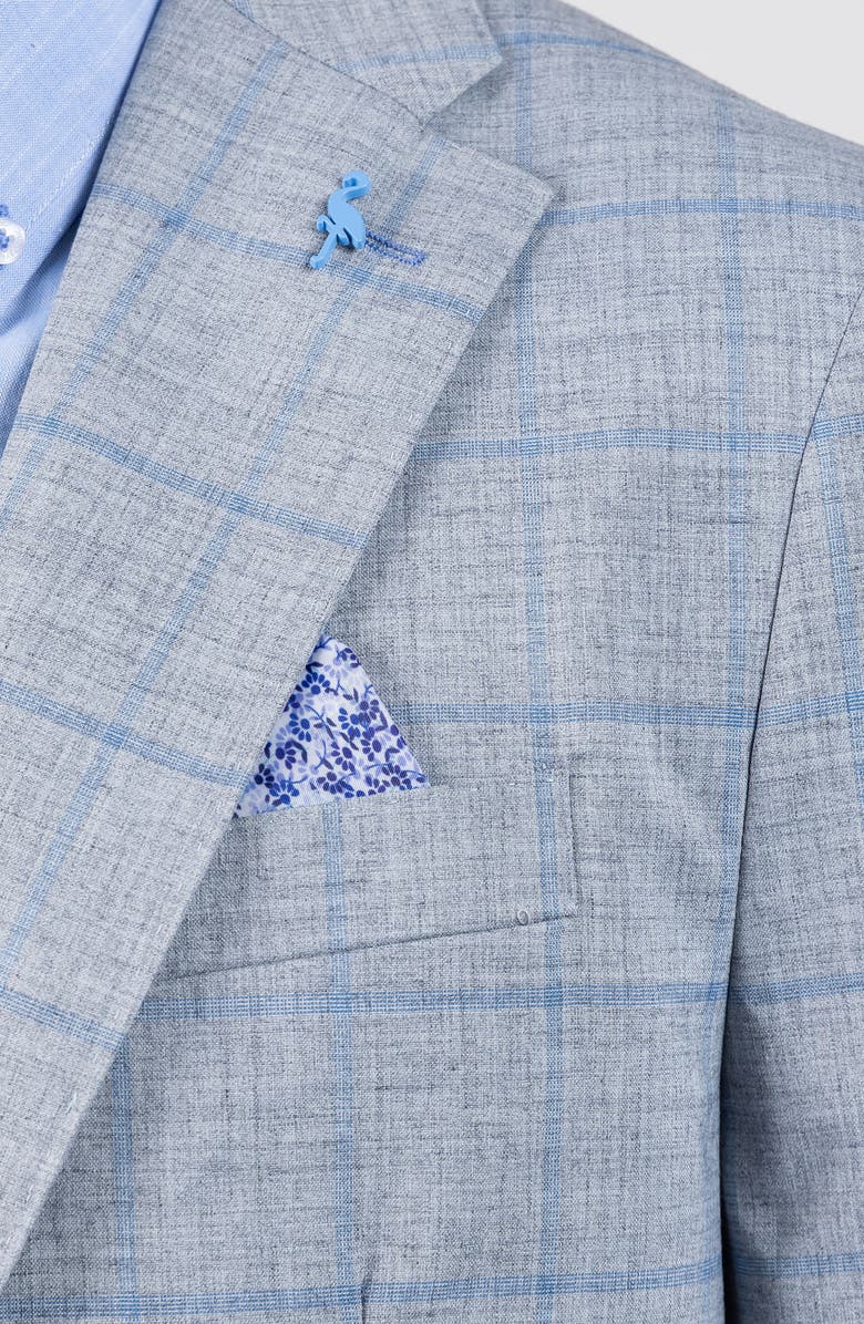 TailorByrd Mélange Yarn Dyed Windowpane Sport Coat, Alternate, color, Regent Grey