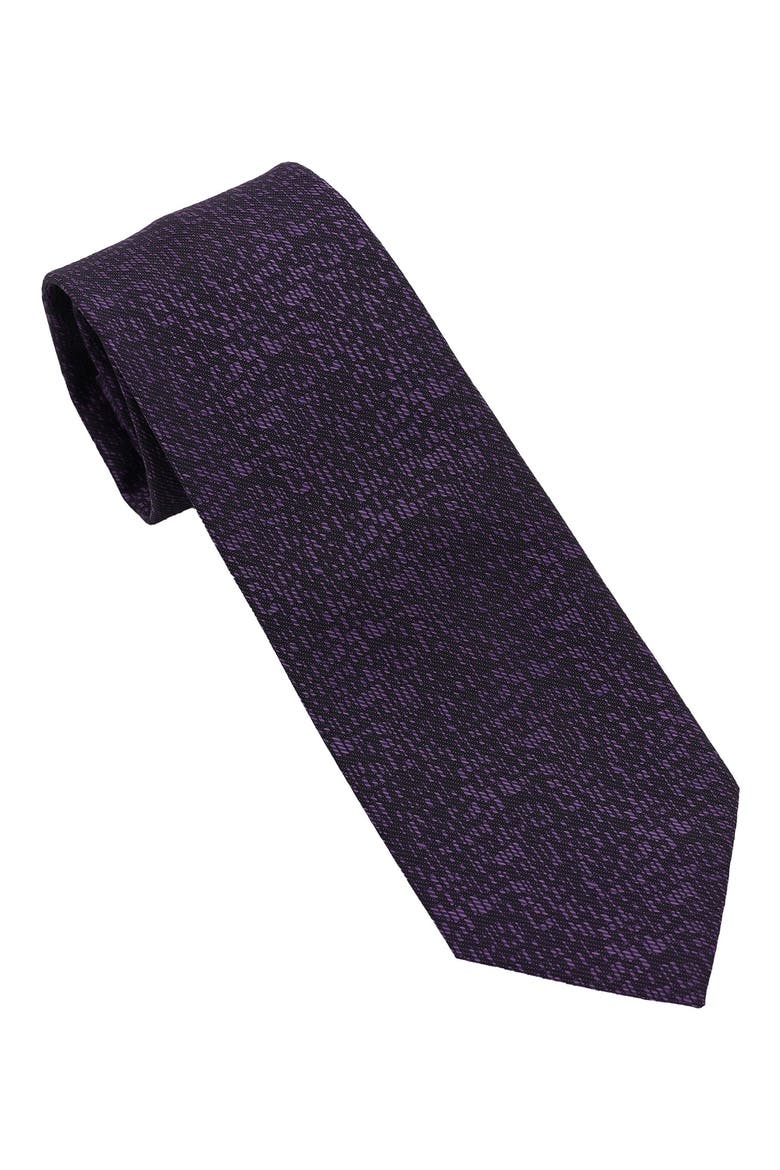 Speckled Stripe Tie, Main, color, BLACK/ PURPLE