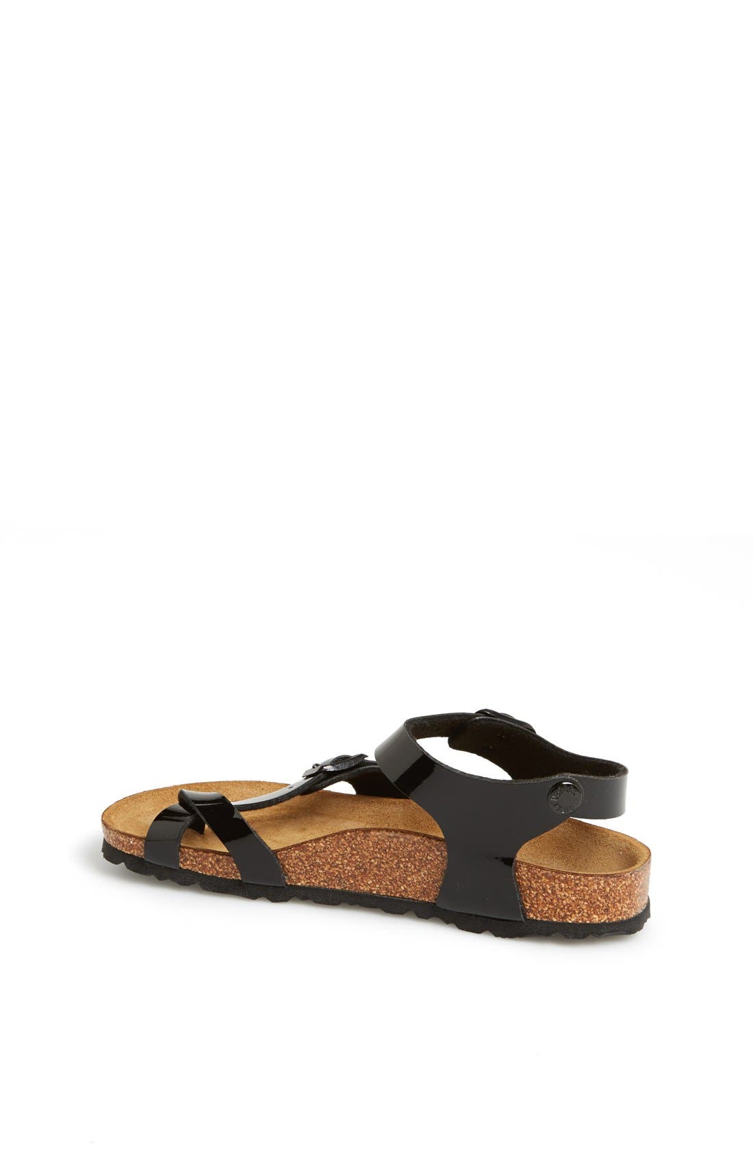 'Taormina' Patent Sandal, Alternate, color, BLACK