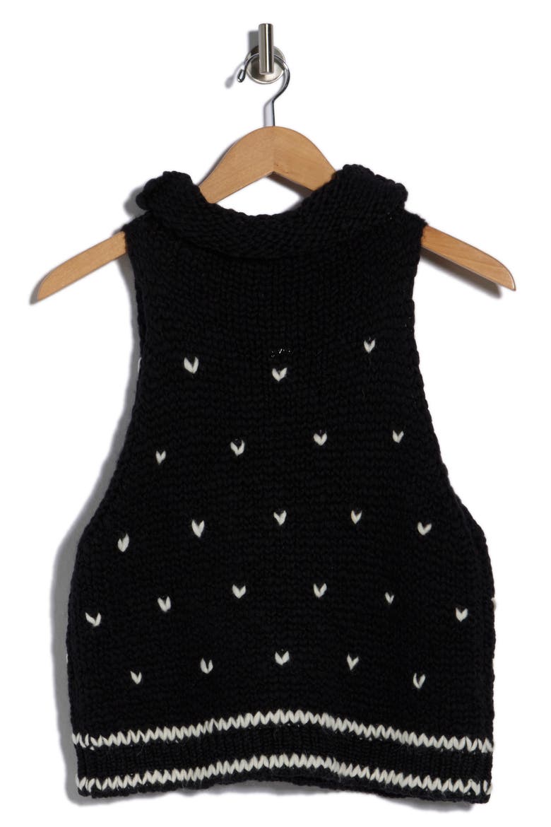 Wool Sweater Tank, Alternate, color, BLACK/ IVORY