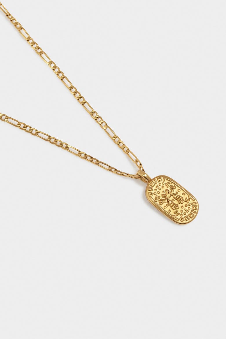 'Gemini' Waterproof Gold Zodiac Necklace, Alternate, color, GOLD