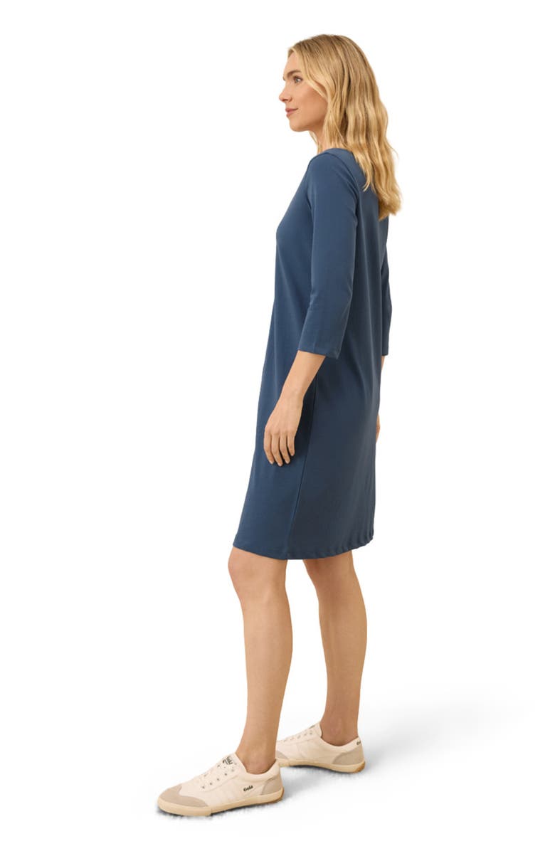 Pact Organic Cotton Softspun Boat Neck Dress, Alternate, color, French Navy