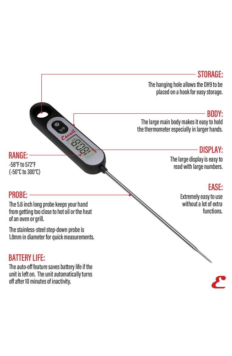 ESCALI Digital Long Stem Thermometer, Alternate, color, Black