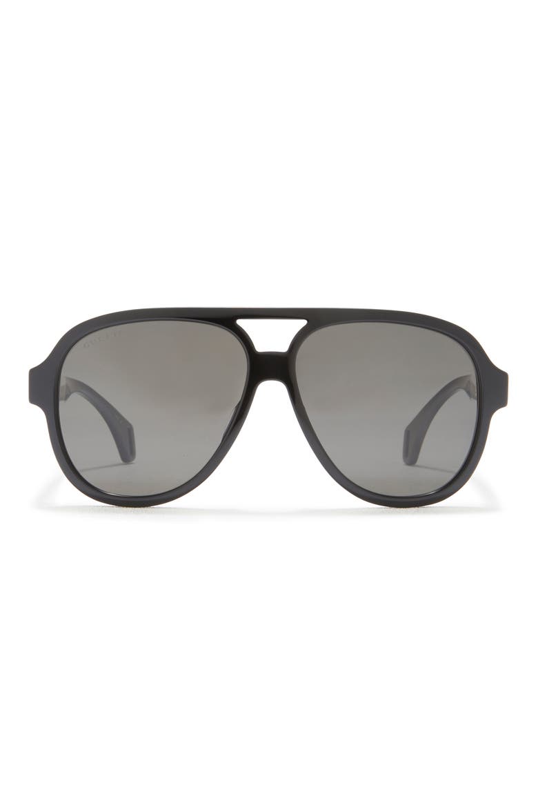 58mm Aviator Sunglasses, Main, color, BLACK WHITE GREY