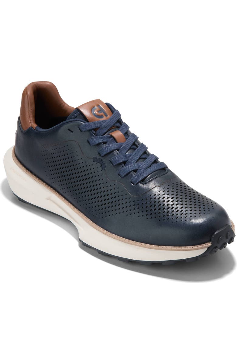 Cole Haan GrandPro Ashland Laser Perforated Sneaker, Main, color, Navy Blazer / Ivory