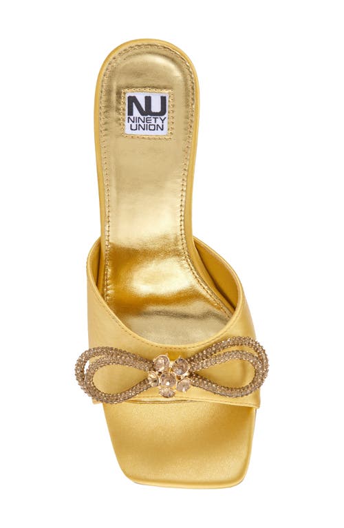 Ninety Union Regal Bow Slide Sandal In Gold