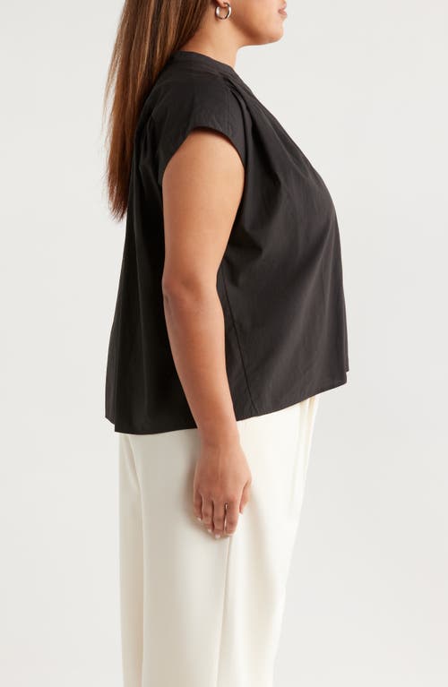 Nordstrom Shirred Cap Sleeve Top In Black