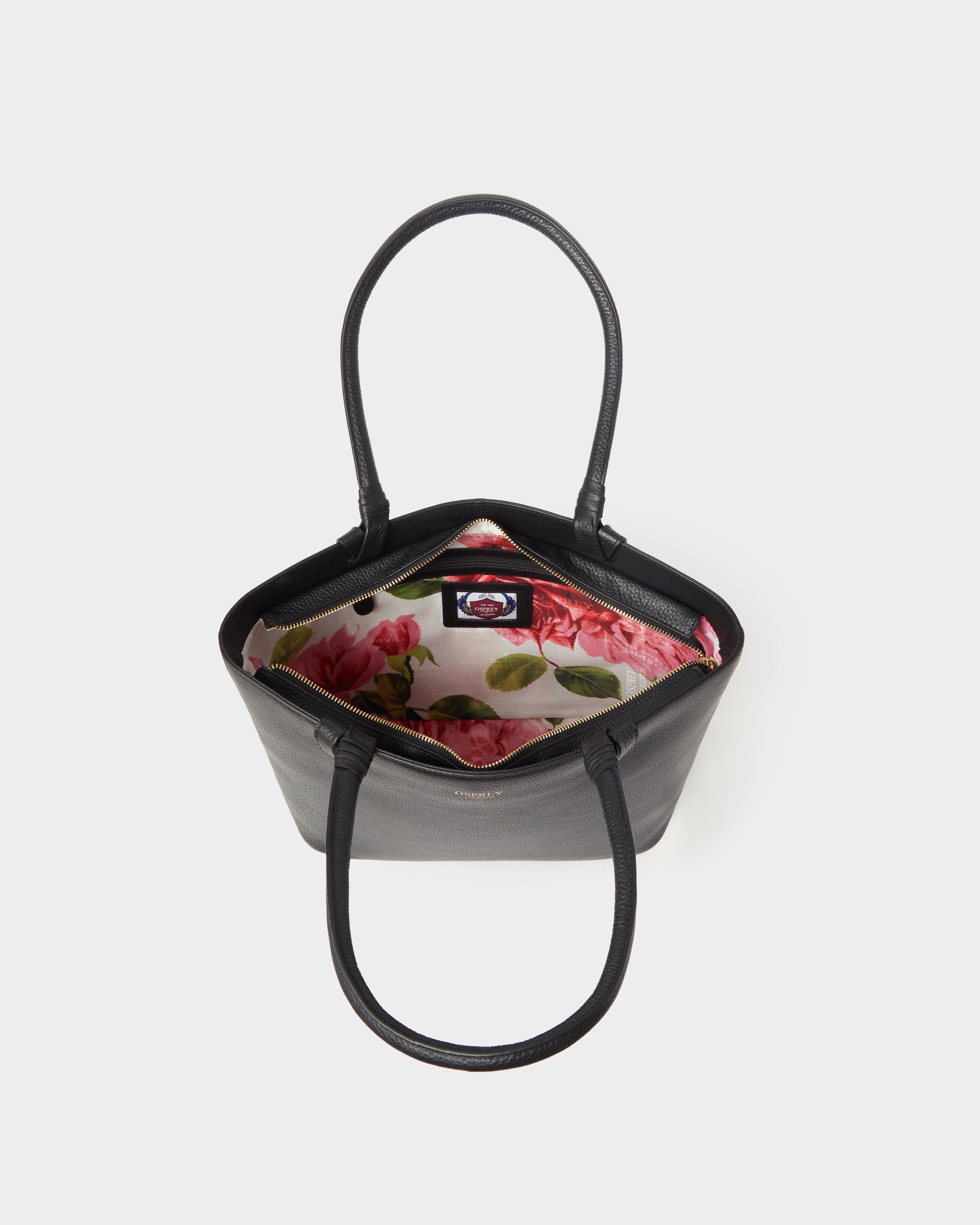 The Collier Leather Tote Bag, Alternate, color, Black