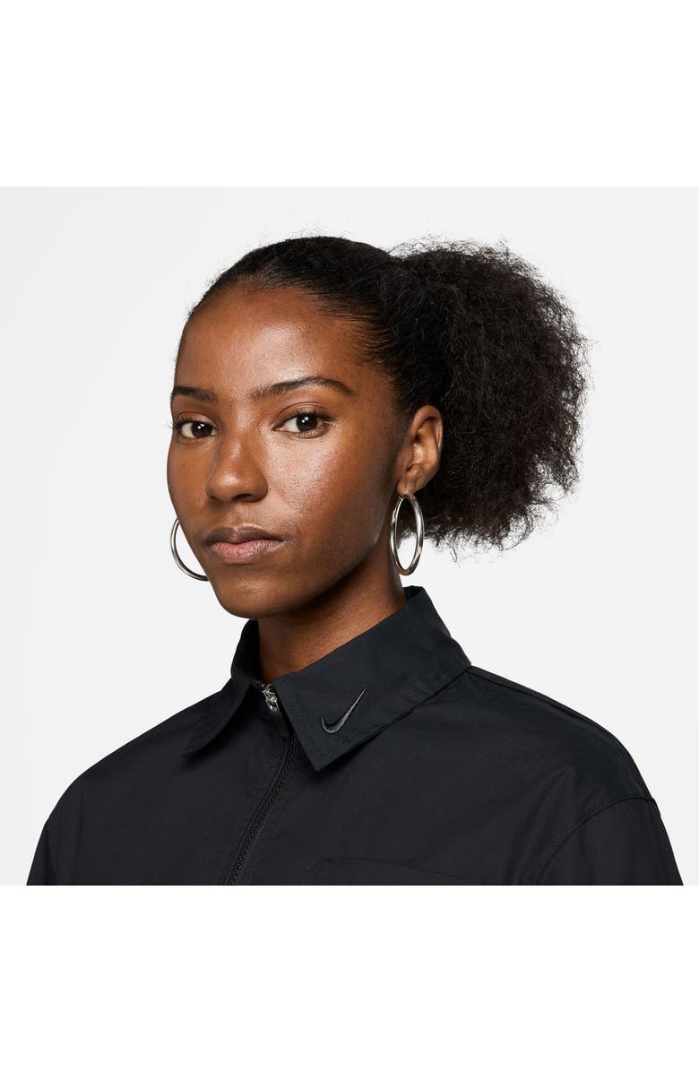 Nike Zip-Up Poplin Crop Top, Alternate, color,