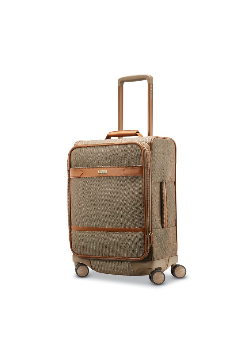 Herringbone Deluxe Expandable 20" Carry On Spinner Luggage, Main, color, Terracotta Herringbone