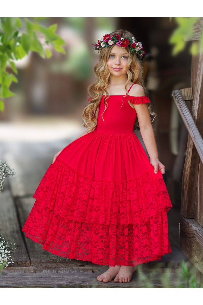 Ruby Red Ruffle Dress Ruby Red Tiered Lace Ruffle Maxi Dress (Women) | Nordstrom