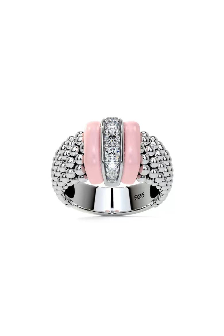 Pink Caviar Ceramic Diamond Ring (Nordstrom Exclusive), Alternate, color, PINK