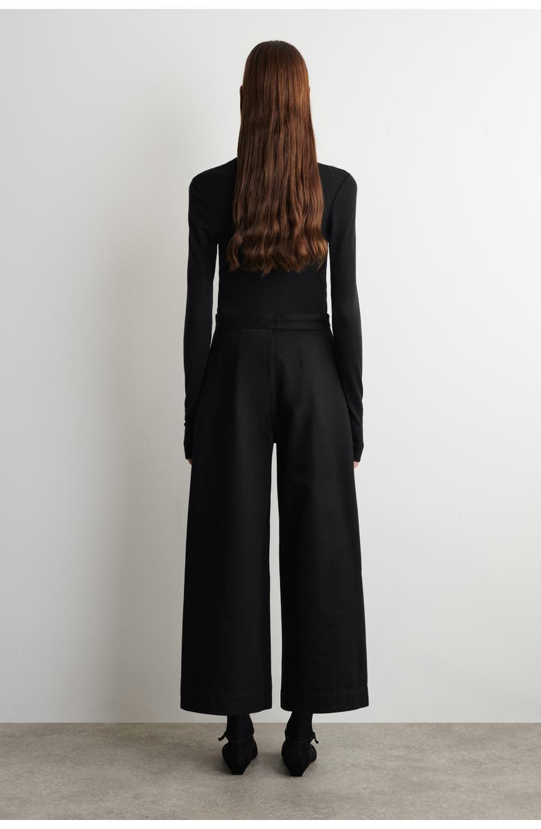 COS Cropped Wide-Leg Denim Pants, Alternate, color, Black