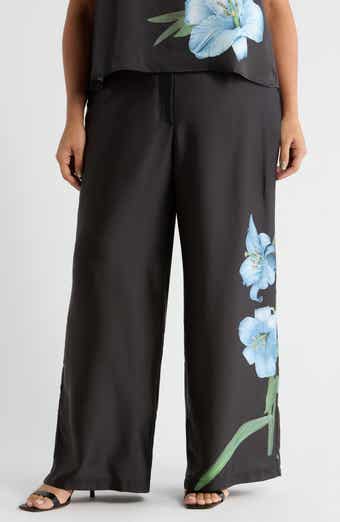 Vince Camuto Floral Wide Leg Pull-On Pants