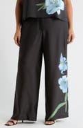 Vince Camuto Floral Wide Leg Pull-On Pants