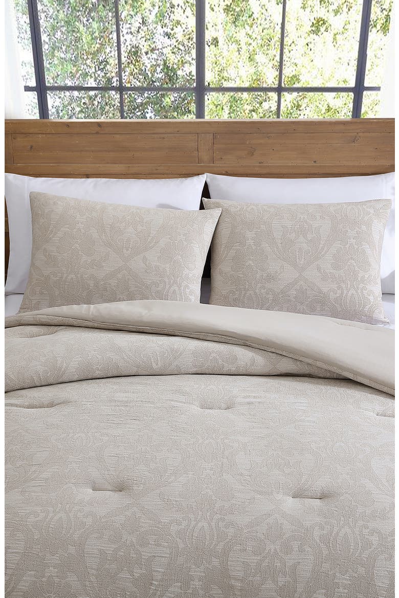 Camille Jacquard 3-Piece Comforter Set, Alternate, color, TAUPE