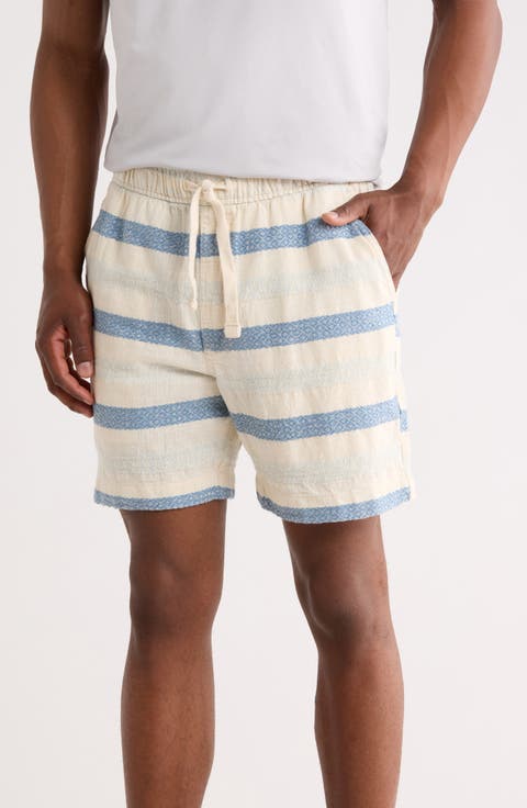Dobby Stripe Drawstring Shorts
