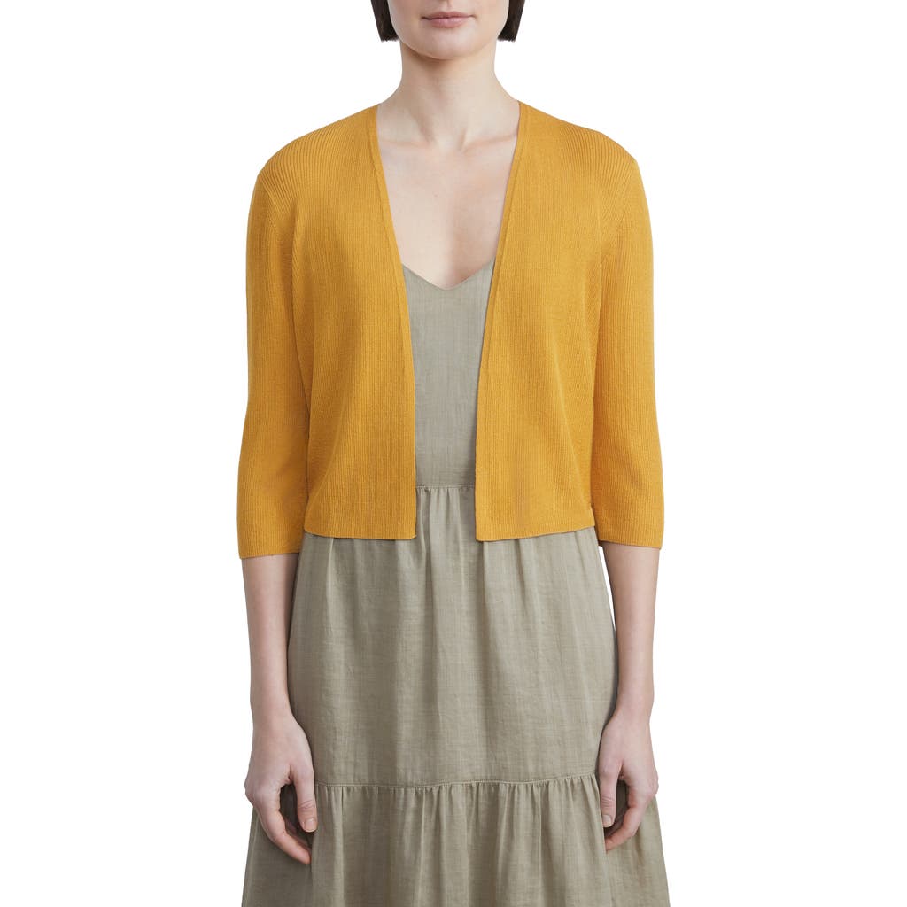 Lafayette 148 New York Open Front Crop Cardigan In Honeycomb