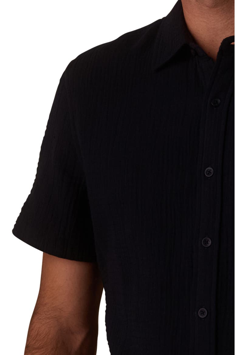Kalo Cotton Gauze Short Sleeve Button-Up Shirt, Alternate, color, NAVY