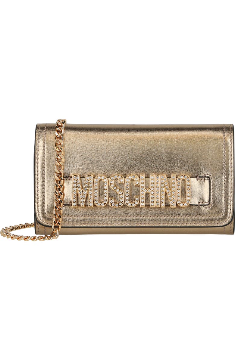 Moschino Logo Clutch, Main, color,