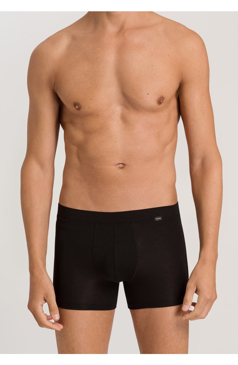 Hanro Natural Function TENCEL<sup>™</sup> and Cotton Boxer Brief, Alternate, color, Deep Black