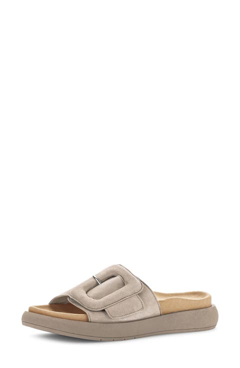 Buckled Platform Slide Sandal (Women)