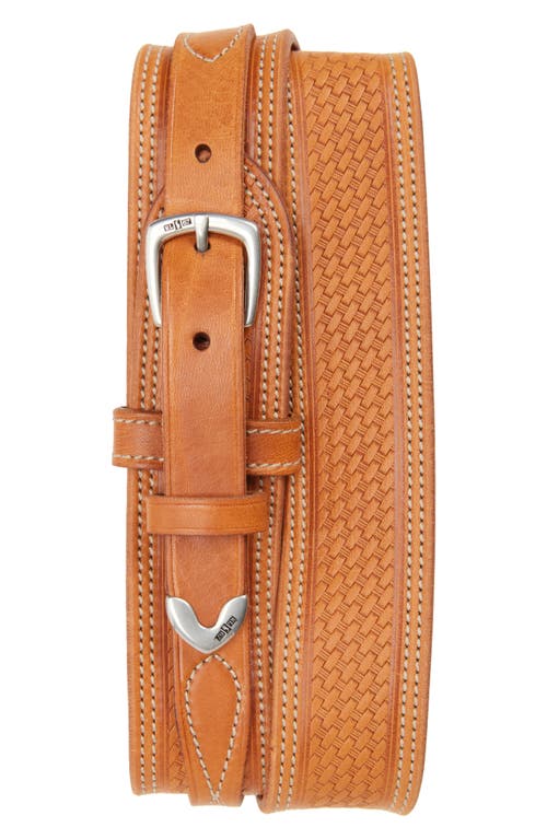 Ralph Lauren Purple Label Vaccheta Leather Belt In Brown