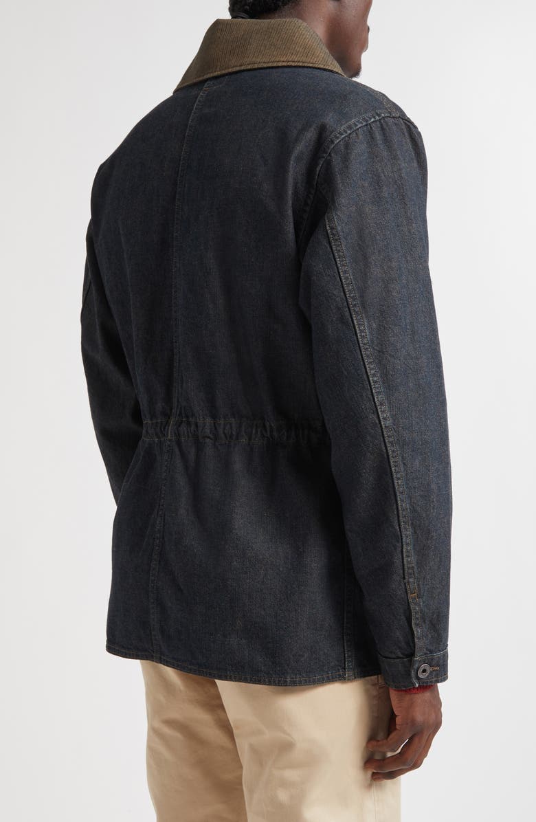 Double RL Shawl Collar Cotton & Linen Blend Denim Jacket, Alternate, color, Vintage Indigo
