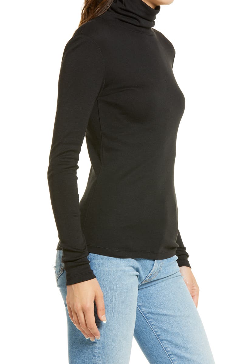 Splendid Cotton Blend Turtleneck, Alternate, color,