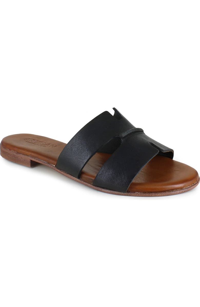 Artisan Crafted By Zigi Allony Leather Flat, Main, color, Black