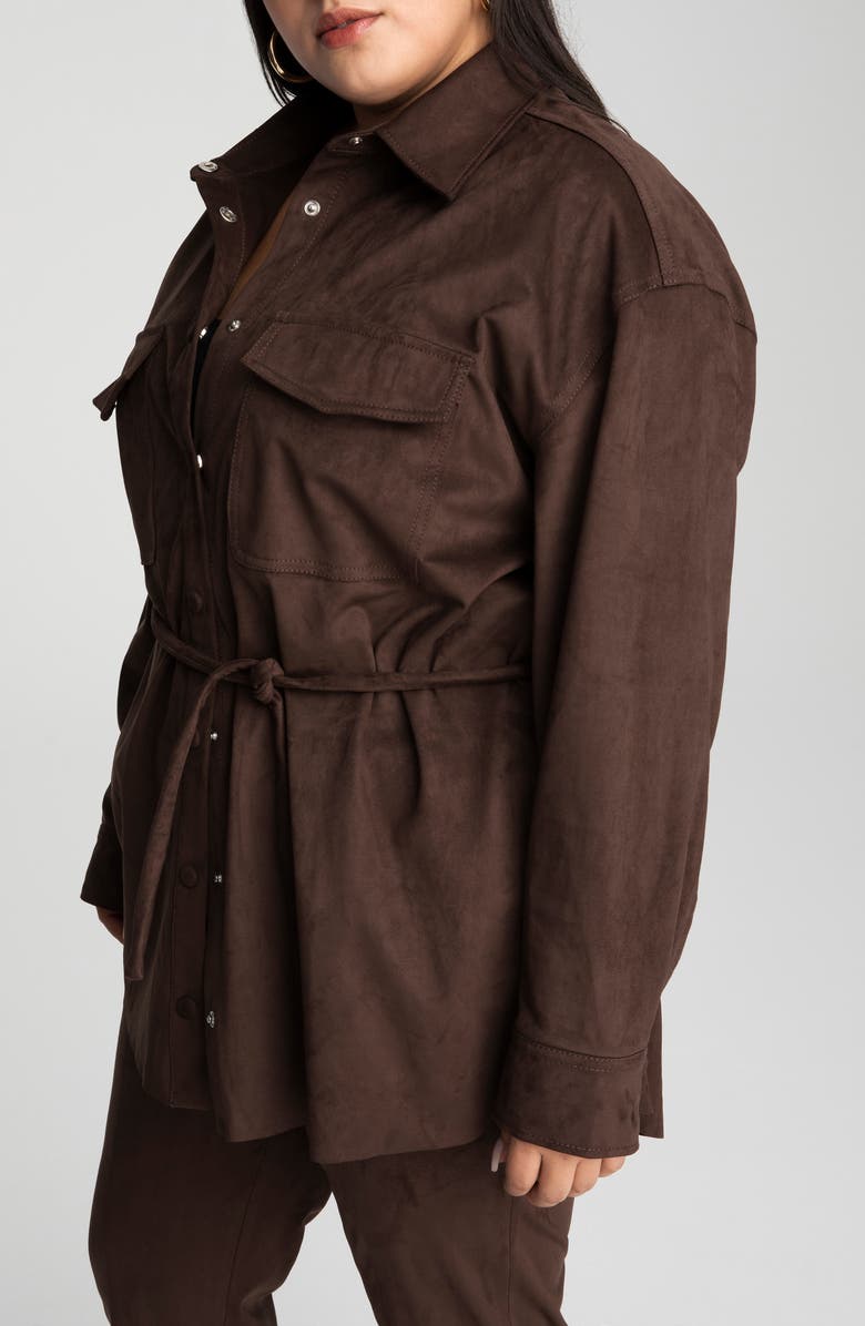 Good American Belted Shirt Jacket, Alternate, color,