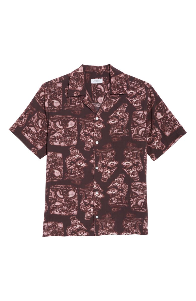 Saturdays NYC Canty Pendant Print Camp Shirt, Alternate, color,