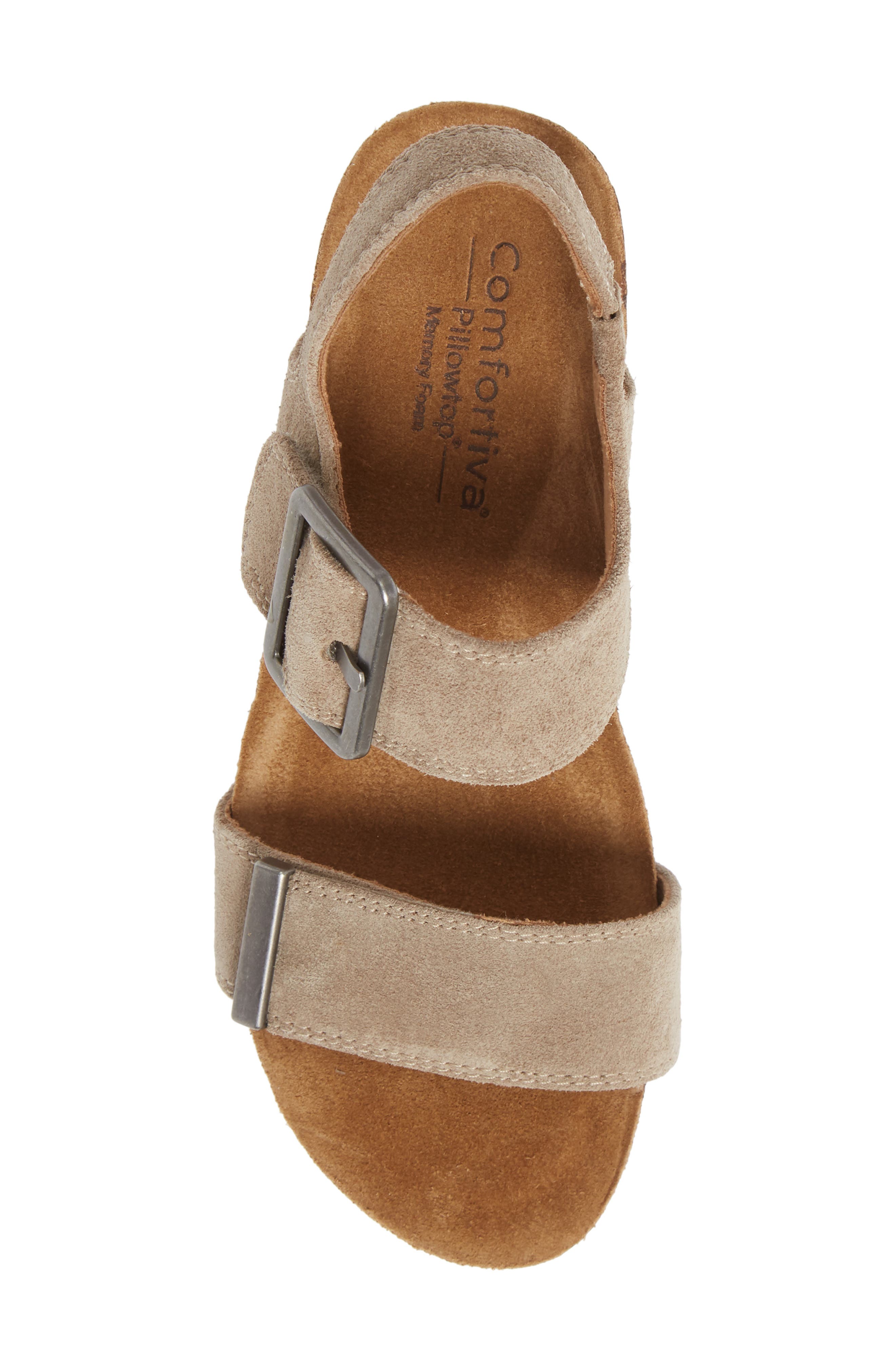 Emberly Wedge Sandal, Alternate, color, LIGHT TAUPE SUEDE