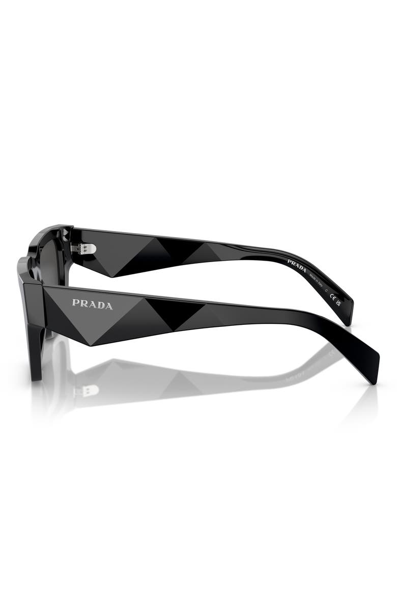 Prada 50mm Pillow Sunglasses, Alternate, color, Black