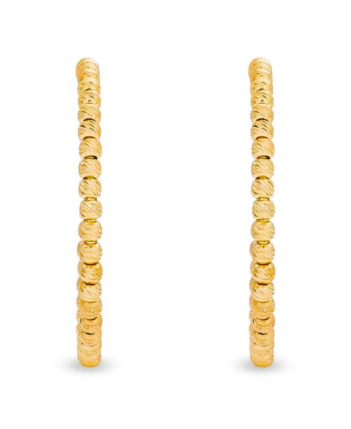 Hot Silver Yellow Flash Plated Sterling Silver Hoop Earrings In Gold