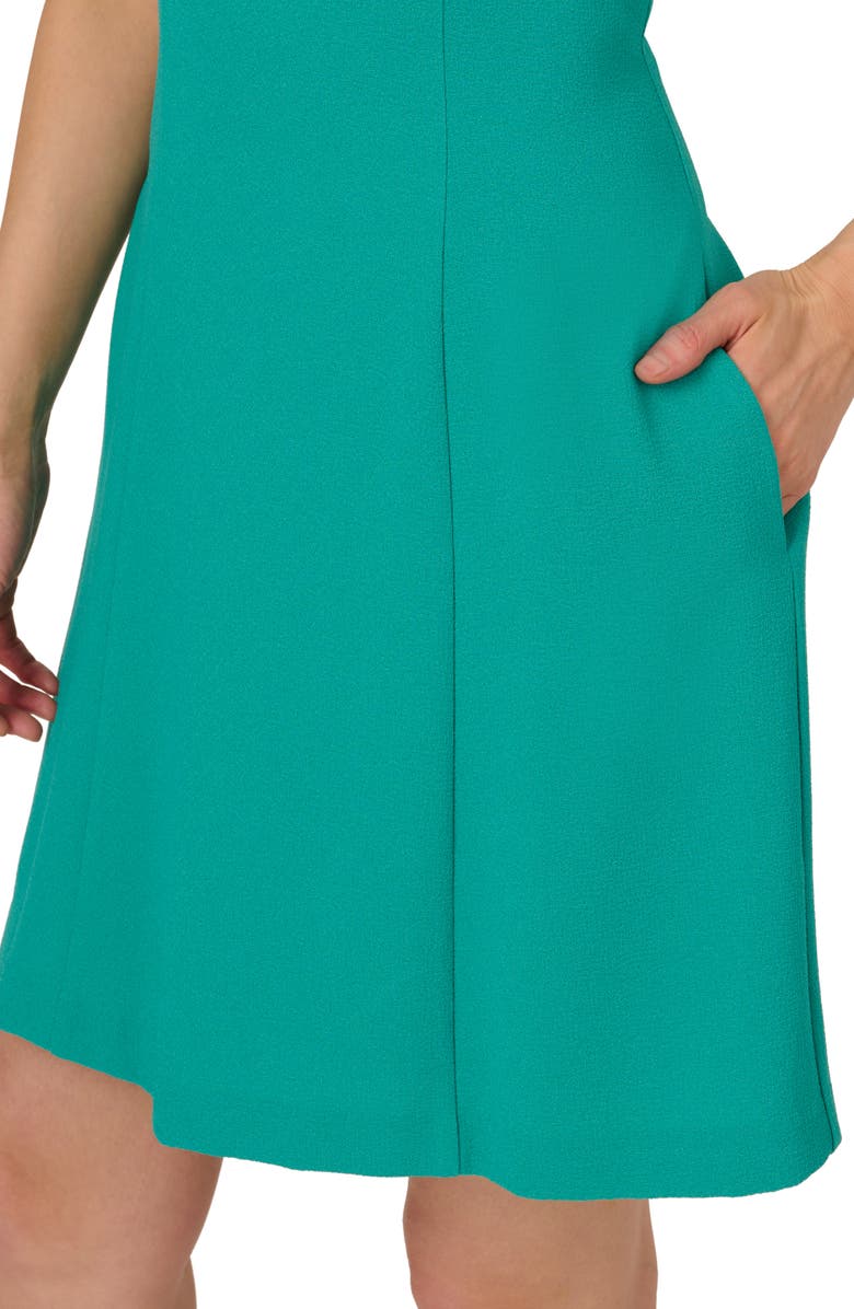 Adrianna Papell Ruffle Sleeveless Crepe Fit & Flare Dress, Alternate, color, 